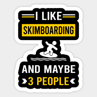 3 People Skimboarding Skimboard Skimboarder Skimming Sticker